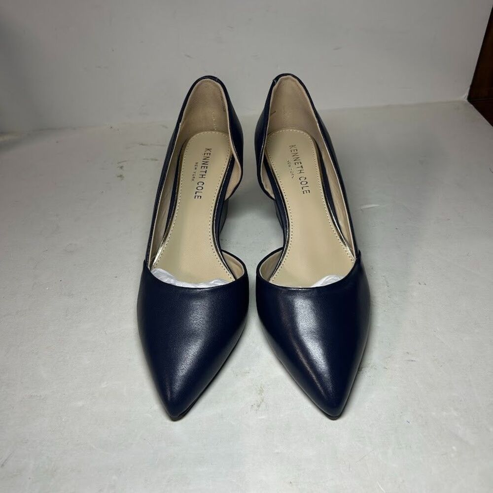 Kenneth Cole Womens 7 M Navy Blue Ellis Pointed Toe Wedge Heels NIB ZK9 - Picture 5 of 5